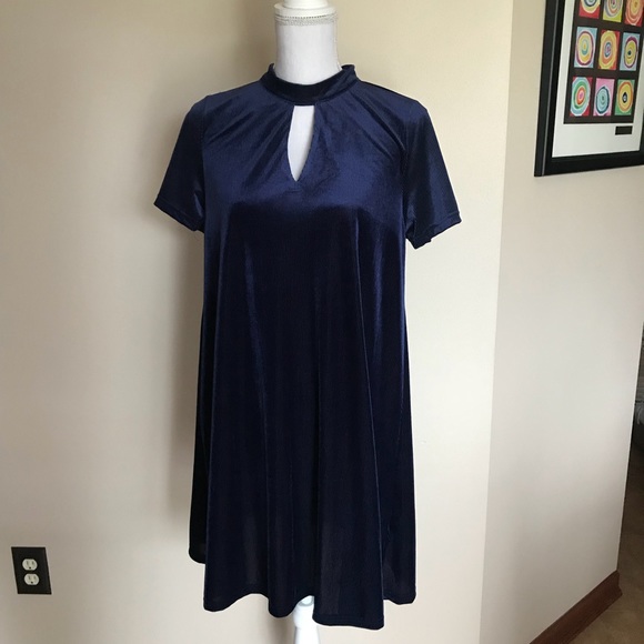 She and Sky Dresses & Skirts - Deep Blue Velvet Dress
